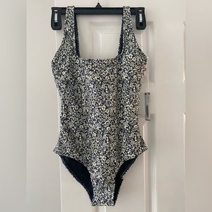 Navy Floral Everlane One Piece Swimsuit